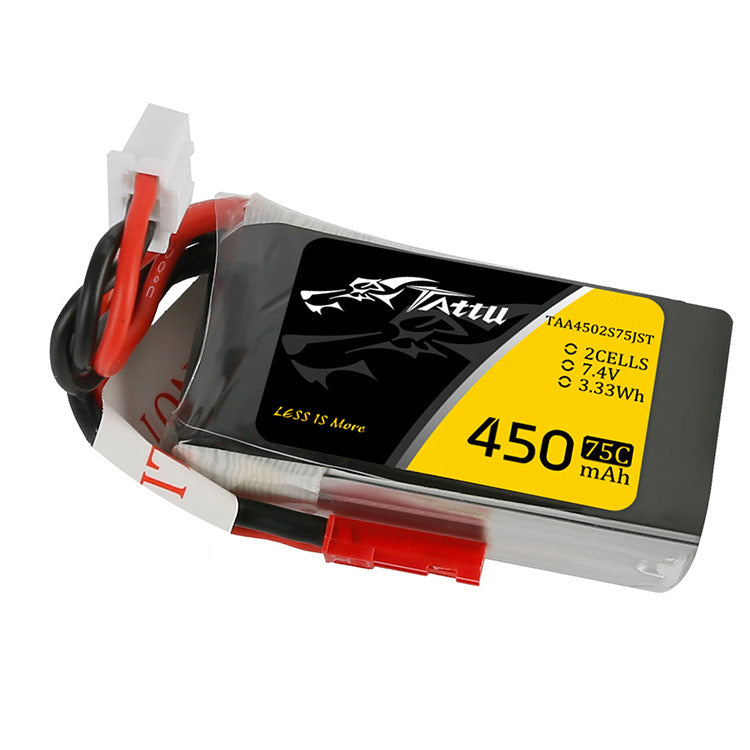 Tattu 14.8V 75C 4S1P 450mAh Lipo Battery Pack With XT30 Plug Tattu 14.8V 75C 4S1P 450mAh Lipo Battery Pack With XT30 Plug